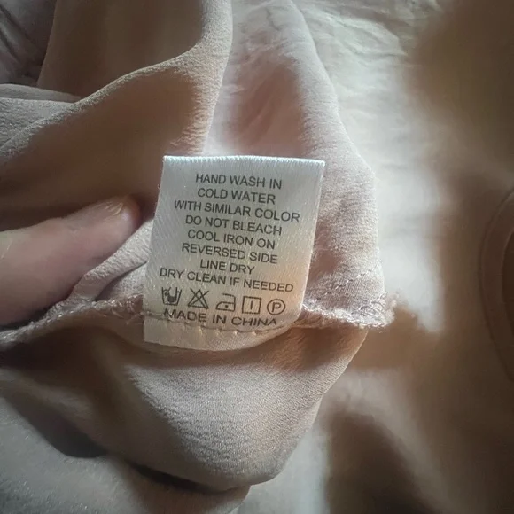 Quince Women's Washable Silk Sleepwear Set Size L Toasted Almond - Picture 10 of 10